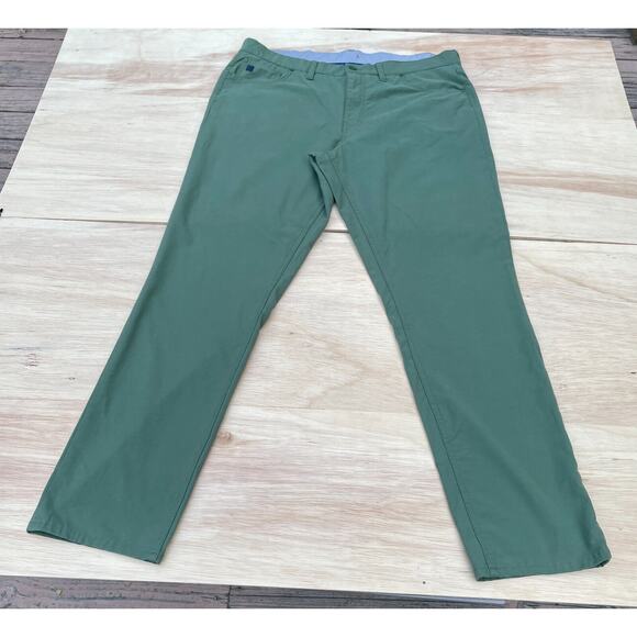 VINEYARD VINES Golf Pants Performance On The Go 5 Pockets Men Green SIZE 38 x 32 - Picture 1 of 8